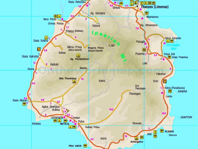 Travel Time Туристичка агенција за вистински патувачи - Thassos tourist attractions map