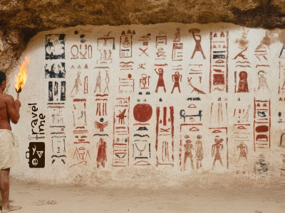 Archaeological cave paintings